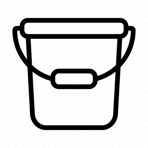 Water bucket, garden bucket, pail, plastic bucket, washroom icon - Download on Iconfinder