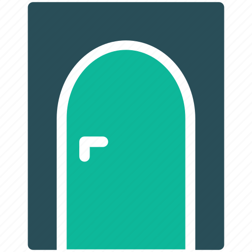 Closed door, door, house door, round shape door icon - Download on Iconfinder