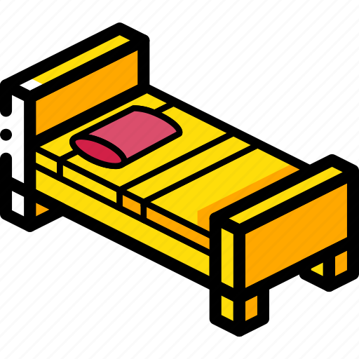 Bed, bedroom, furniture, household, iso, single icon - Download on Iconfinder