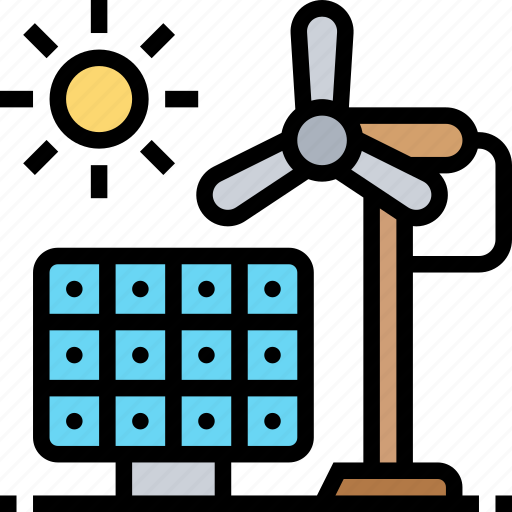 Solar, energy, panels, turbine, electric icon - Download on Iconfinder