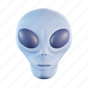 aliean, head, moster, ufo, monster, 3d icon