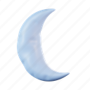 crescent, moon, space, satellite, astronomy, science, 3d icon