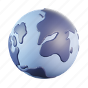 earth, globe, world, planet, astronomy, space, 3d icon