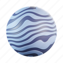 neptune, planet, science, space, astronomy, 3d icon