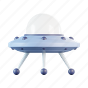 ufo, alien, space, spaceship, astronomy, 3d icon, launch