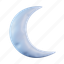 crescent, moon, night, space, satellite, astronomy, 3d icon 