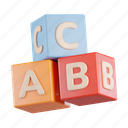 alphabeth, cube, dice, game, play, toy 