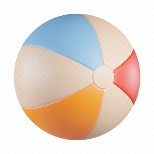 Beach, ball, game, holiday, sport, summer 3D illustration - Download on Iconfinder