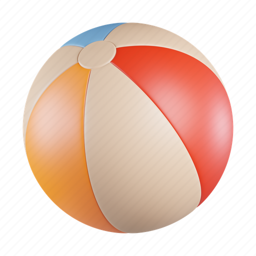 Beach, ball, summer, game, holiday 3D illustration - Download on Iconfinder