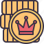 coin, king, crown, gold, money, game, prize 