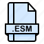 esm, file, file extension, file format, file type 