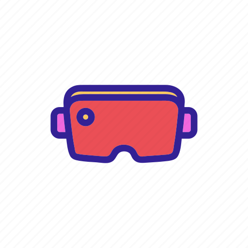 Contour, drawing, game, glasses, goggle, military, video icon - Download on Iconfinder