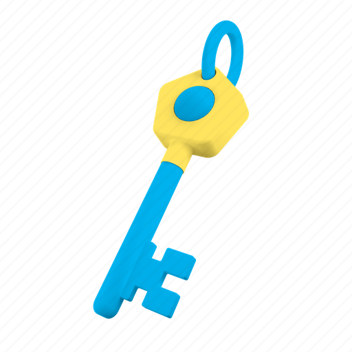 Key, password, secure, protection, item, game, lock 3D illustration - Download on Iconfinder