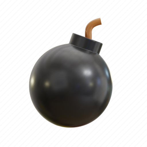 Bomb, equipment, player, tools, explosive, weapon, burning 3D illustration - Download on Iconfinder