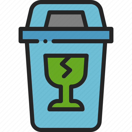 Glass, waste, recycle, bin, separation, trash, fragile icon - Download on Iconfinder