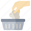 bin, garbage, hand, litter, rubbish, trash 