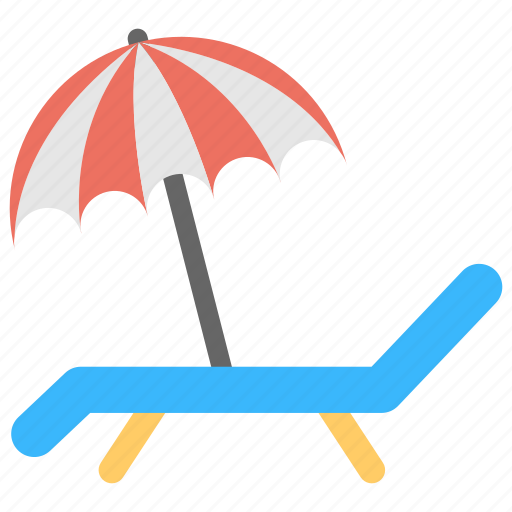 Beach, beach chair, beach view, relaxing, umbrella icon - Download on Iconfinder