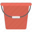 flat icon, plastic tub, red tub, tub, water tub 
