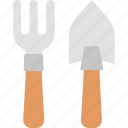 fork, trowel, equipment, farming, garden, gardening, tools