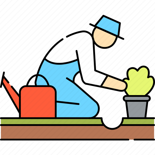 Planting, plant, garden, service, man, gardener icon - Download on Iconfinder