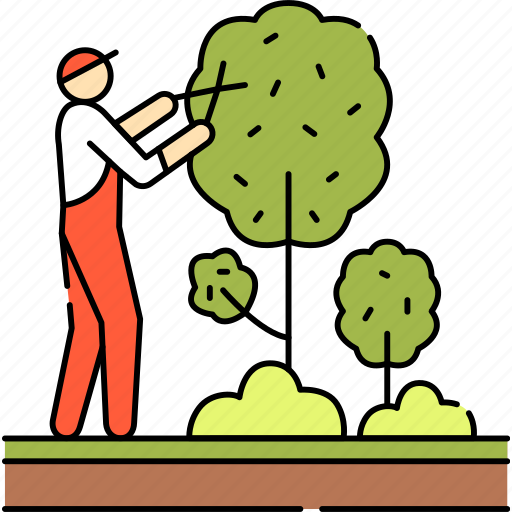 Tree, trimming, pruning, man, gardener, professional icon - Download on Iconfinder