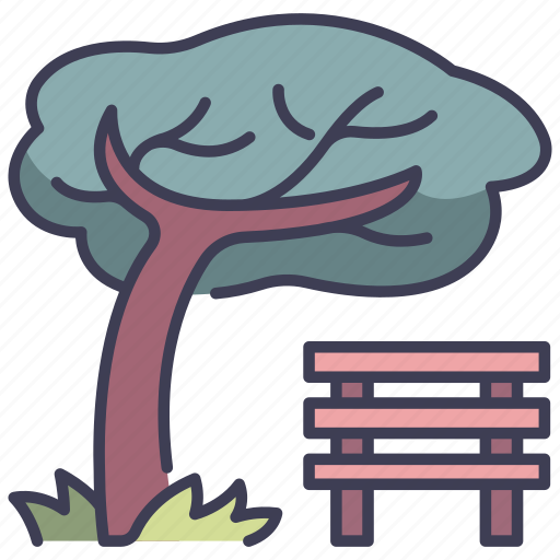 Bench, chair, garden, outdoor, park, seat, tree icon - Download on Iconfinder