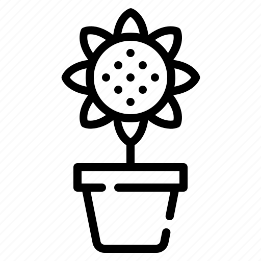 Flower, pot, sunflower, blossom, gardening icon - Download on Iconfinder