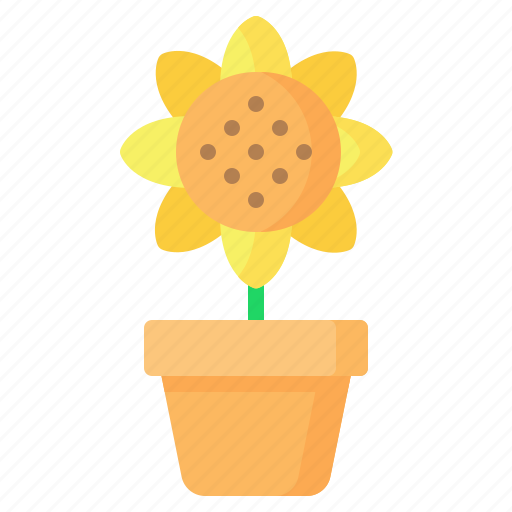 Flower, pot, sunflower, blossom, gardening icon - Download on Iconfinder