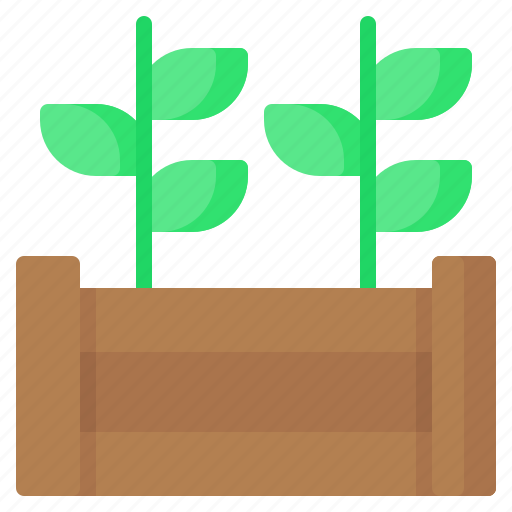 Raised bed, plant, sprout, gardening, wooden icon - Download on Iconfinder
