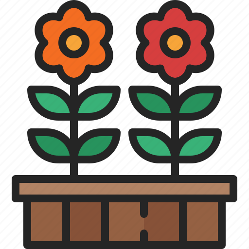 Flower, raised, bed, gardening, spring, growth, blossom icon - Download on Iconfinder