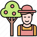 gardener, man, and, orchard, people, food, agriculture, garden, farmer