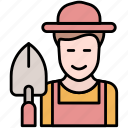 gardener, farmer, man, shovel, tool, farming, business, agriculture, farm