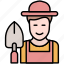 gardener, farmer, man, shovel, tool, farming, business, agriculture, farm 