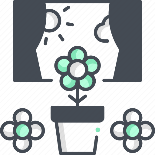 Plant pot, plant, flower, window, decoration icon - Download on Iconfinder
