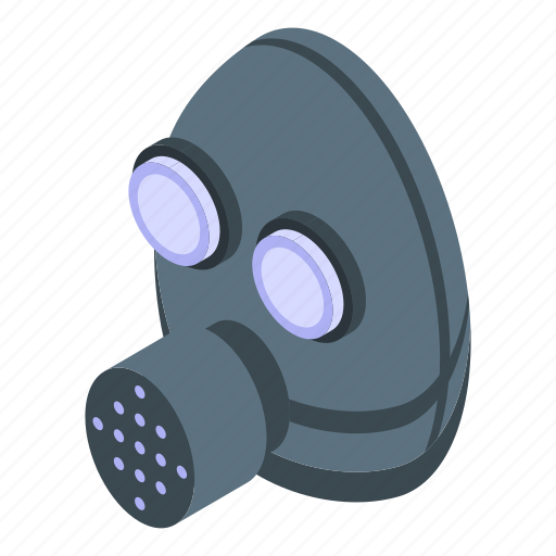 Pollution, gas, mask, isometric icon - Download on Iconfinder