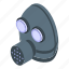 pollution, gas, mask, isometric 