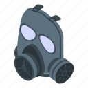 toxic, gas, mask, isometric
