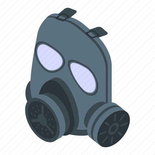 Toxic, gas, mask, isometric icon - Download on Iconfinder