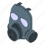 toxic, gas, mask, isometric 