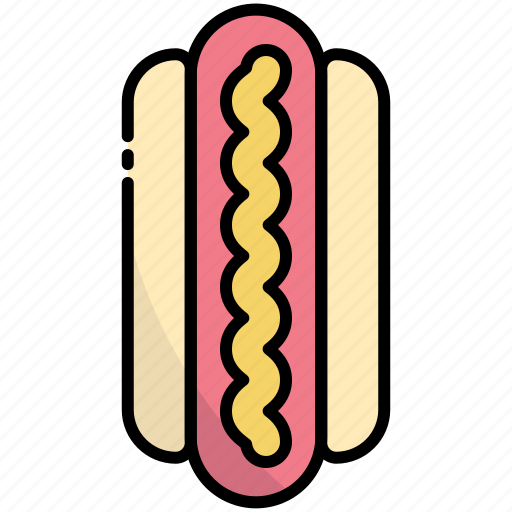 Hotdog, food, sausage, fast-food, junk-food, barbecue, meal icon - Download on Iconfinder