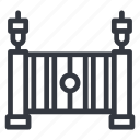 gate, fence, entrance, wall, door, building, house