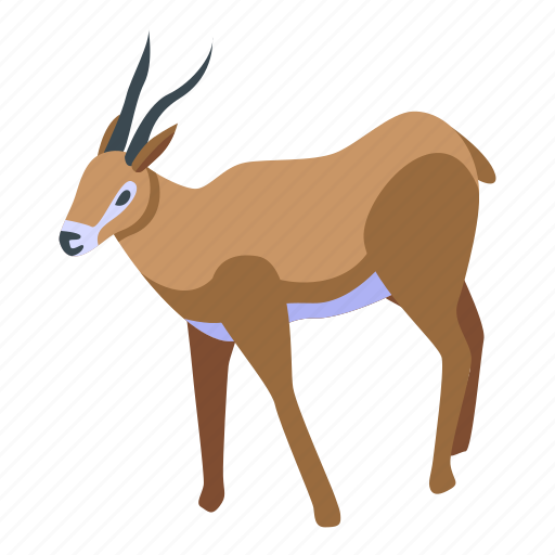 Wild, gazelle, isometric icon - Download on Iconfinder