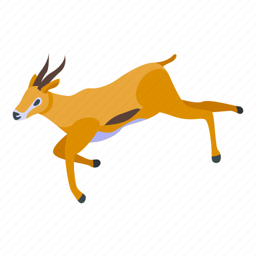 Running, gazelle, isometric icon - Download on Iconfinder