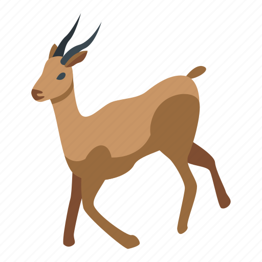 Africa, gazelle, isometric icon - Download on Iconfinder