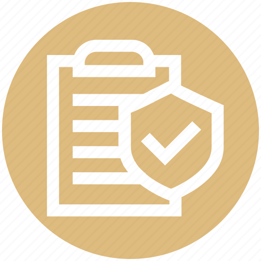 Accept, checkmark, clipboard, document, list, secure, shield icon - Download on Iconfinder
