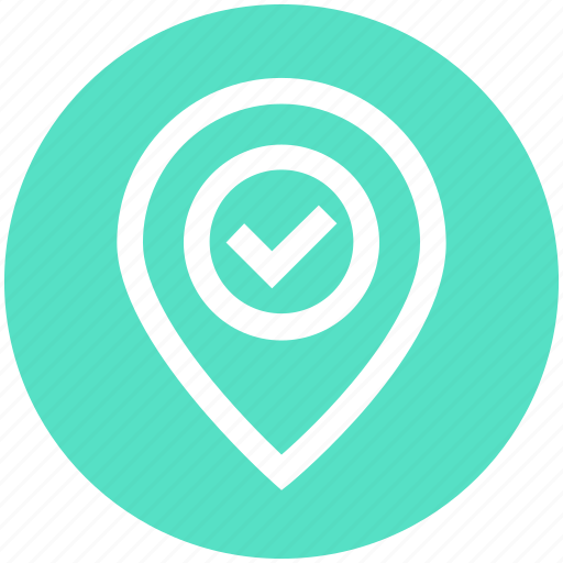 Accept, checkmark, location, map, marker, navigation, pin icon - Download on Iconfinder