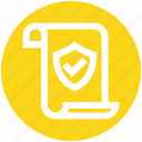 document, file, page, paper, protection, secured, shield