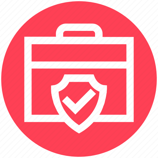 Accept, bag, bag safety, briefcase, portfolio, security, shield icon - Download on Iconfinder