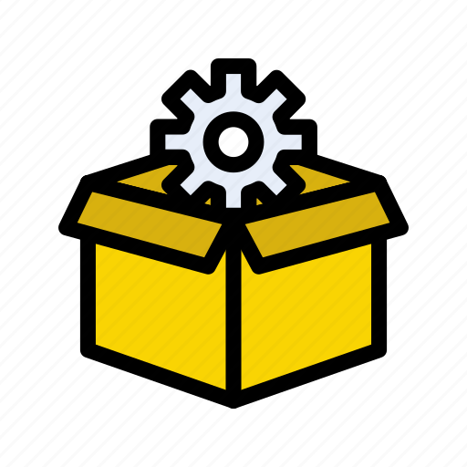 Cogwheel, machinery, gear, delivery, box icon - Download on Iconfinder