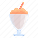peach, ice, cream, sweet